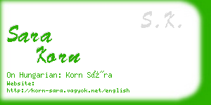 sara korn business card